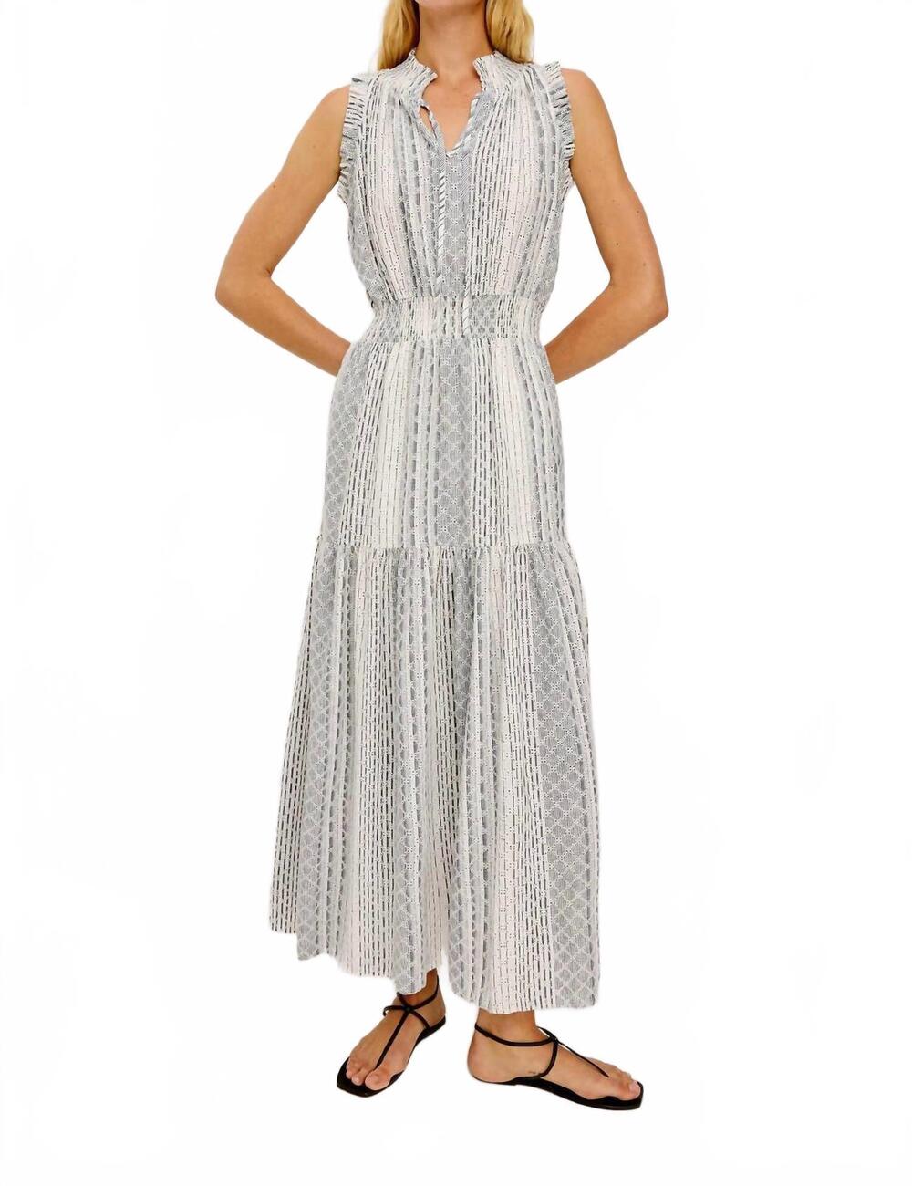 NEW RAILS alessi striped eyelet maxi dress in pink